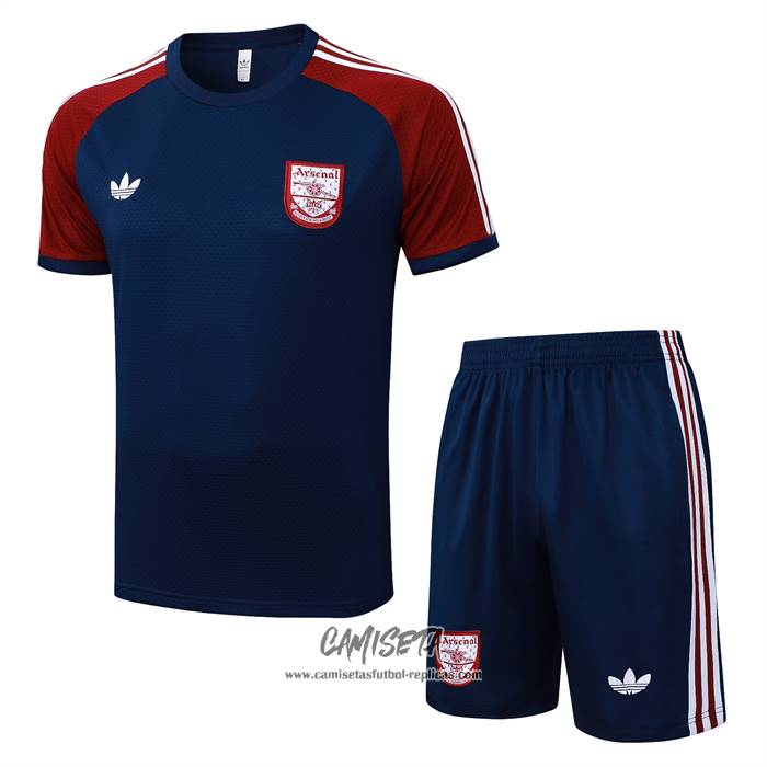 Chandal del Arsenal 2025-2026 Manga Corta Azul Rojo - Pantalon Corto